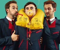 Javier Cámara, Carlos Acebes y Raúl Arevalo en el póster de Los amantes pasajeros